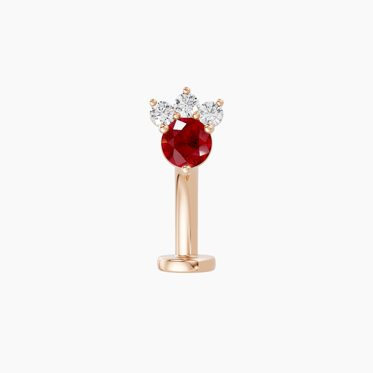 Sedna | 18k Rose Gold 10 mm 5.5 mm Ruby & Diamond Floating Navel Piercing