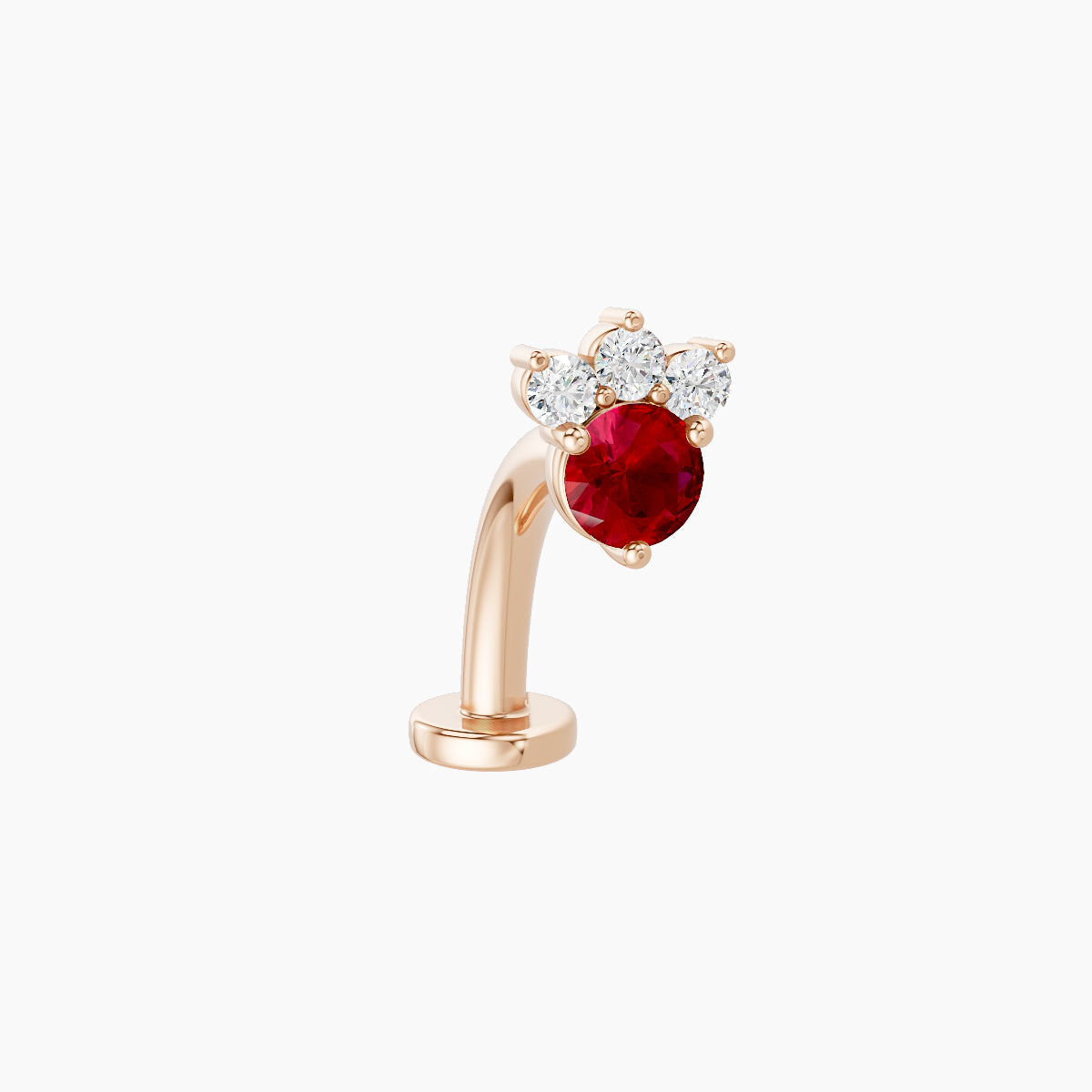 Sedna | 18k Rose Gold 10 mm 5.5 mm Ruby & Diamond Floating Navel Piercing
