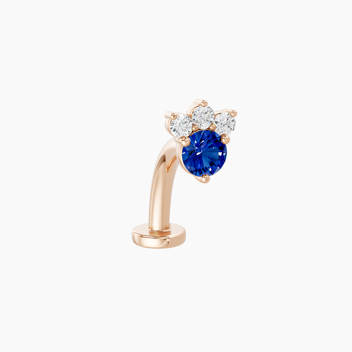 Sedna | 18k Rose Gold 10 mm 5.5 mm Sapphire & Diamond Floating Navel Piercing
