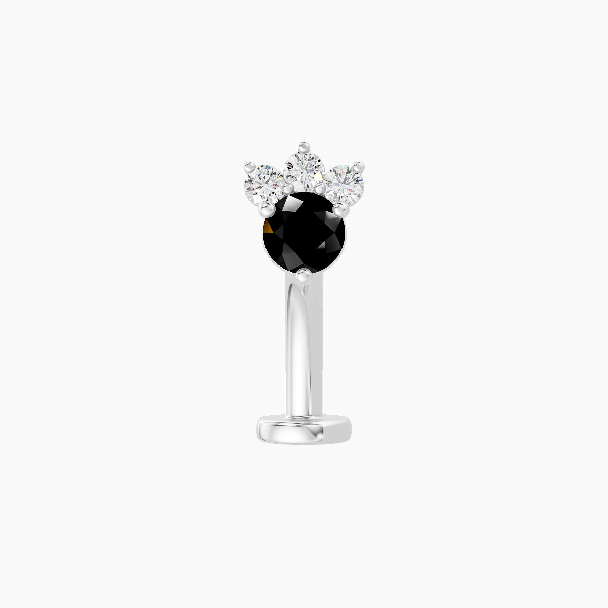 Sedna | 18k White Gold 10 mm 5.5 mm Black Diamond & Diamond Floating Navel Piercing