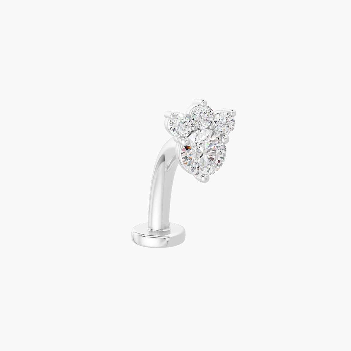 Sedna | 18k White Gold 5.5 mm 10 mm Diamond Floating Navel Piercing