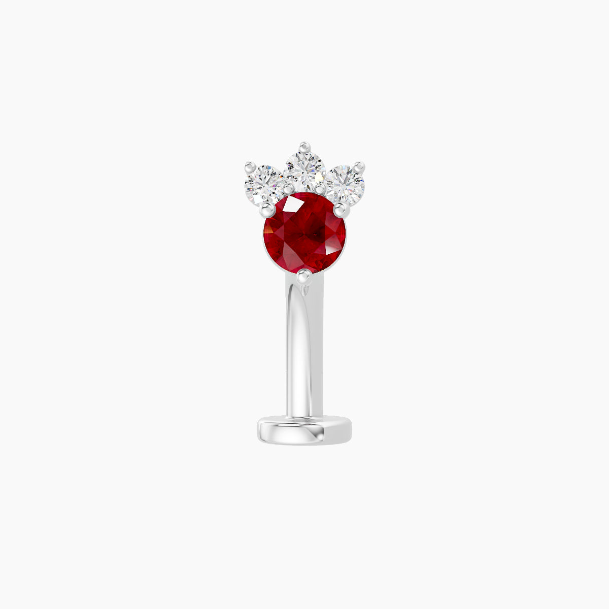 Sedna | 18k White Gold 10 mm 5.5 mm Ruby & Diamond Floating Navel Piercing