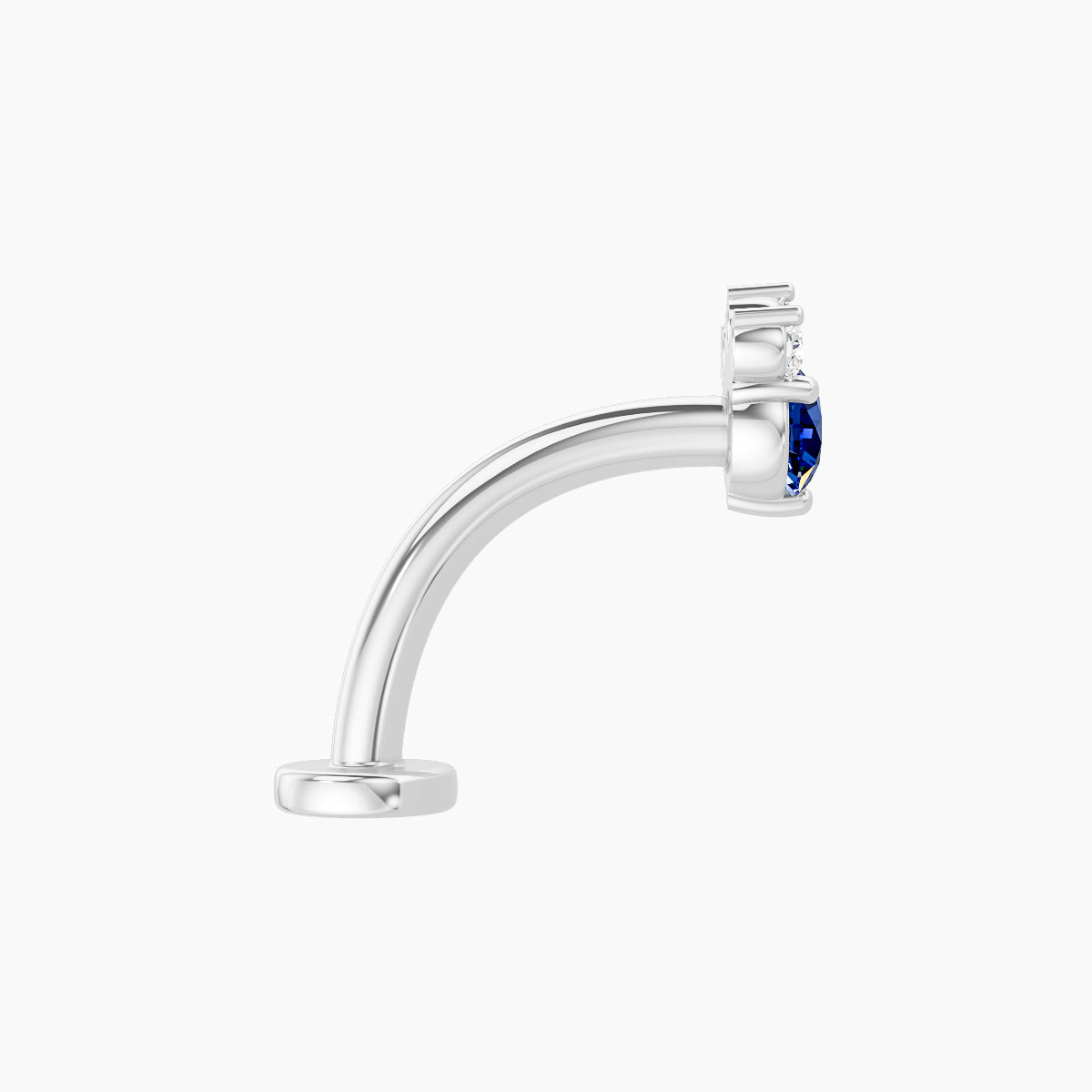 Sedna | 18k White Gold 10 mm 5.5 mm Sapphire & Diamond Floating Navel Piercing
