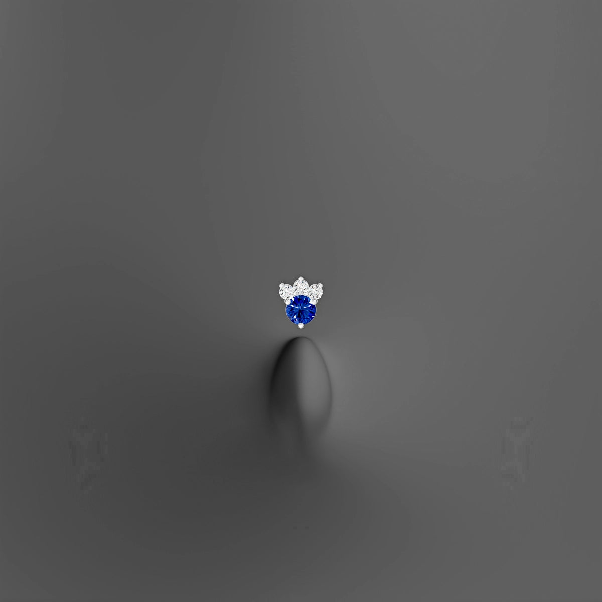 Sedna | 18k White Gold 10 mm 5.5 mm Sapphire & Diamond Floating Navel Piercing