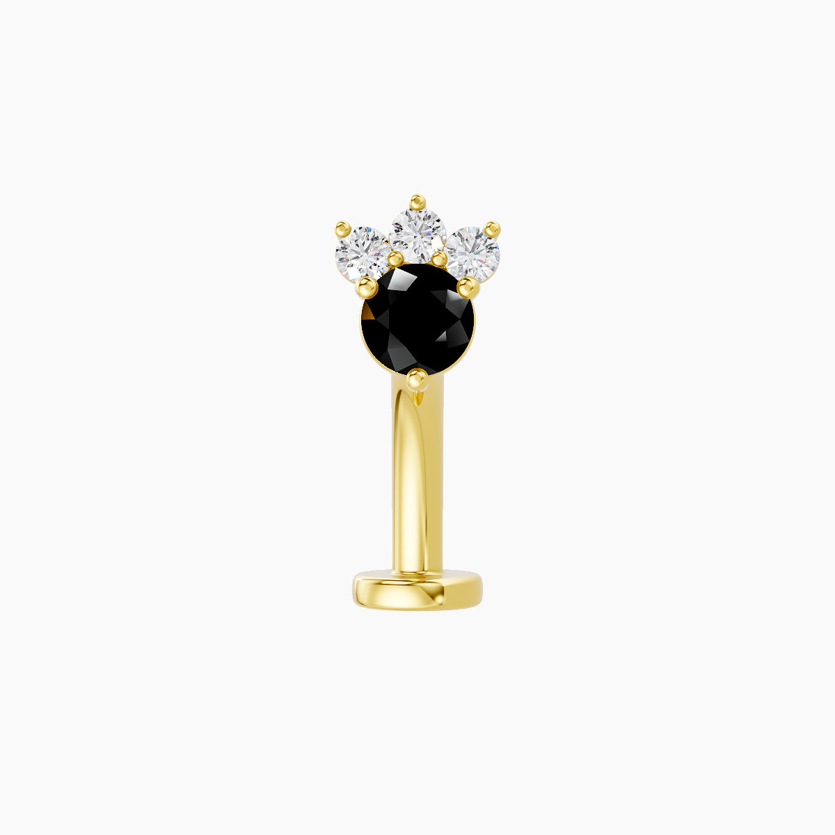 Sedna | 18k Yellow Gold 10 mm 5.5 mm Black Diamond & Diamond Floating Navel Piercing