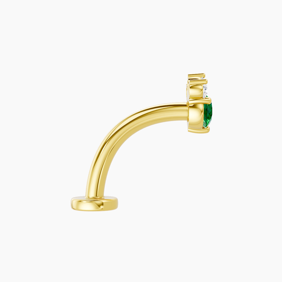 Sedna | 18k Yellow Gold 10 mm 5.5 mm Emerald & Diamond Floating Navel Piercing