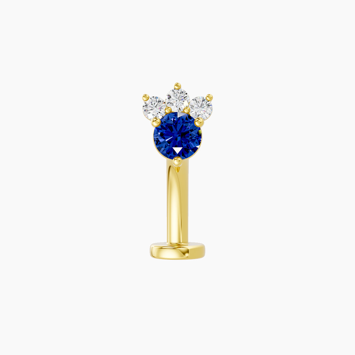 Sedna | 18k Yellow Gold 10 mm 5.5 mm Sapphire & Diamond Floating Navel Piercing