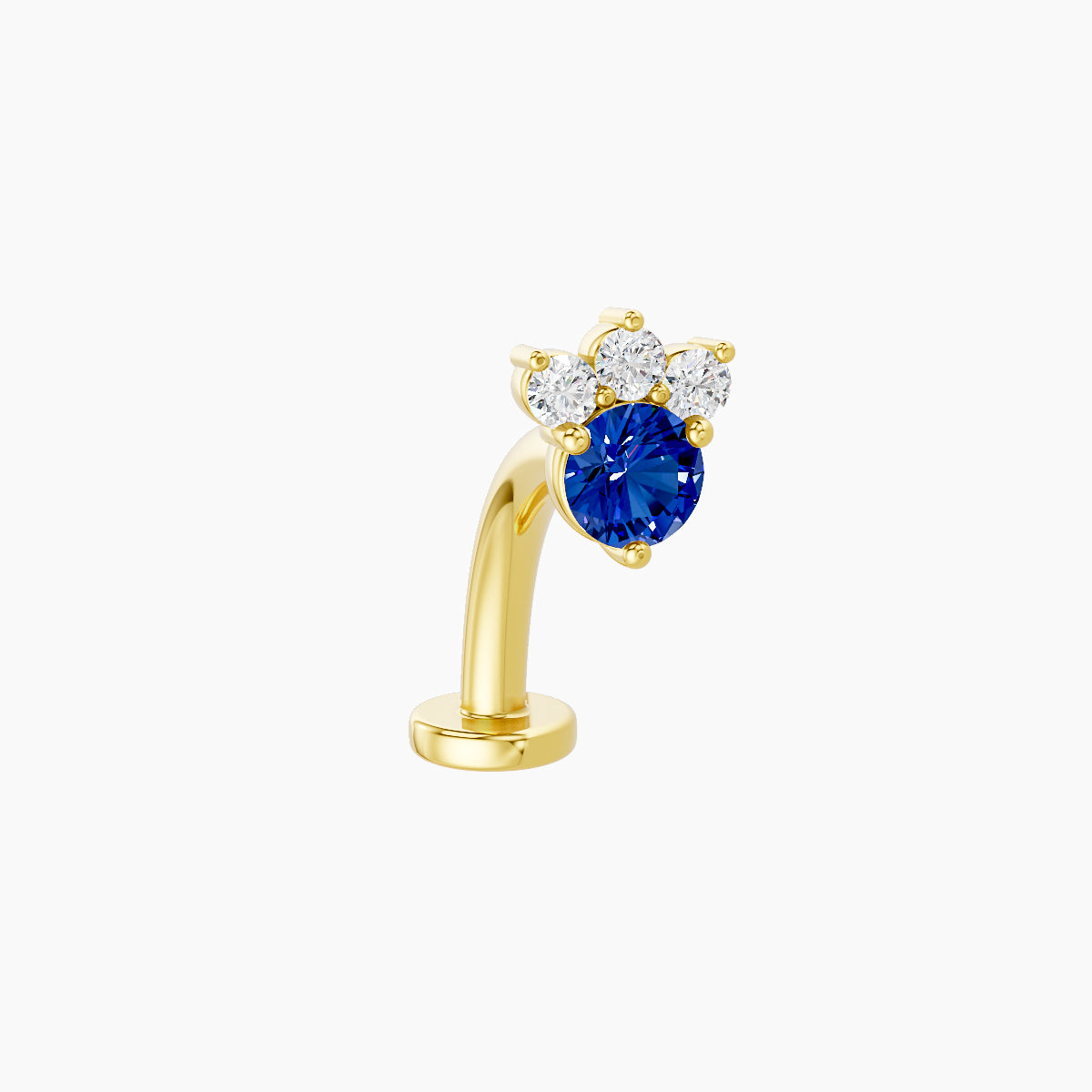 Sedna | 18k Yellow Gold 10 mm 5.5 mm Sapphire & Diamond Floating Navel Piercing