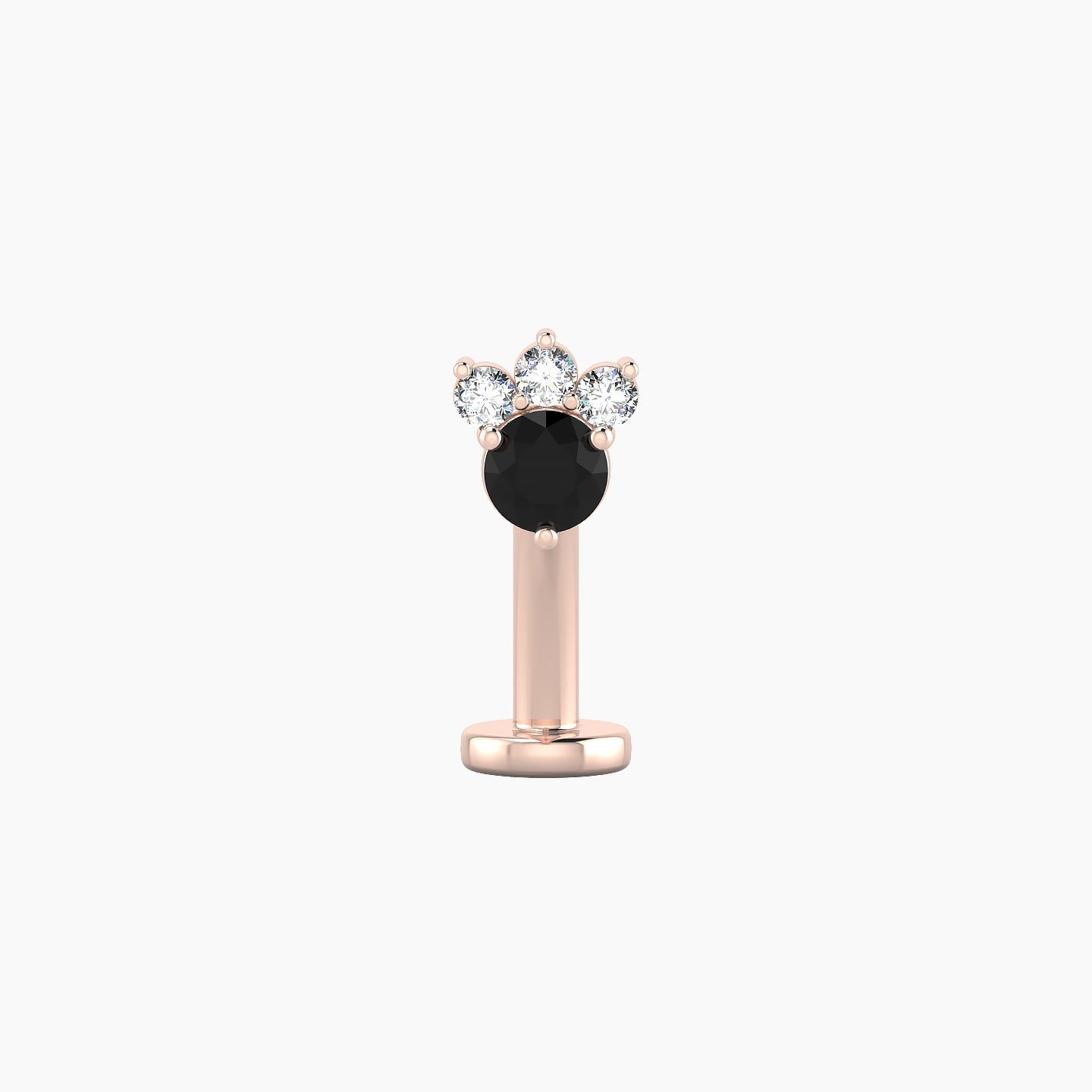 Sedna | 18k Rose Gold 10 mm 5.5 mm Black Diamond & Diamond Floating Navel Piercing