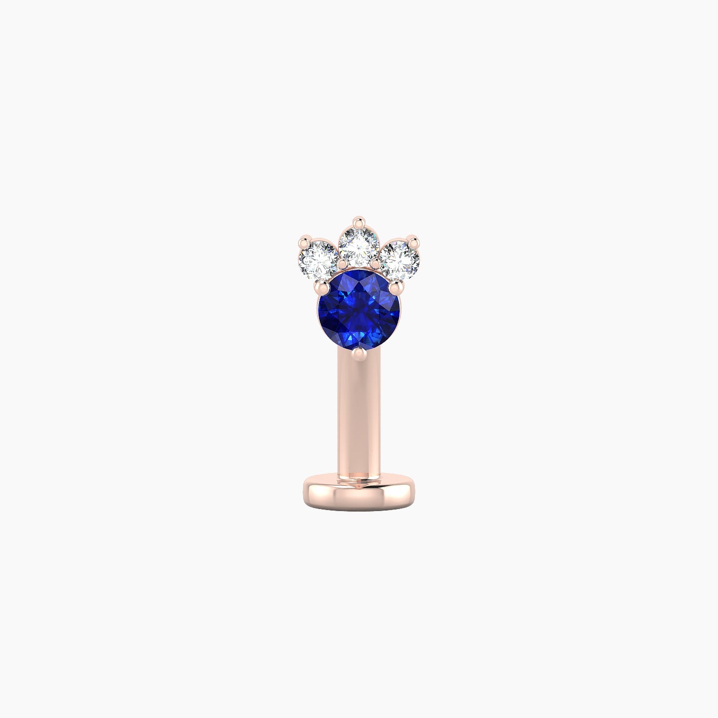 Sedna | 18k Rose Gold 10 mm 5.5 mm Sapphire & Diamond Floating Navel Piercing