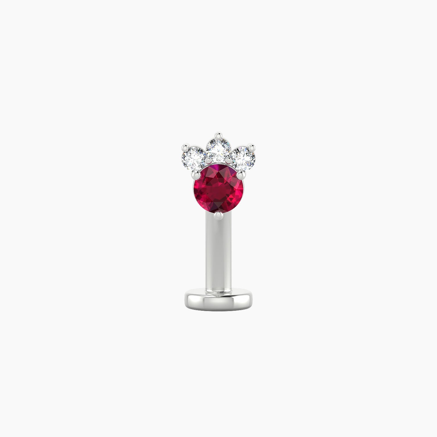 Sedna | 18k White Gold 10 mm 5.5 mm Ruby & Diamond Floating Navel Piercing