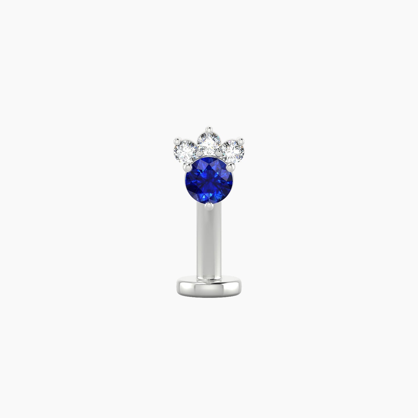 Sedna | 18k White Gold 10 mm 5.5 mm Sapphire & Diamond Floating Navel Piercing