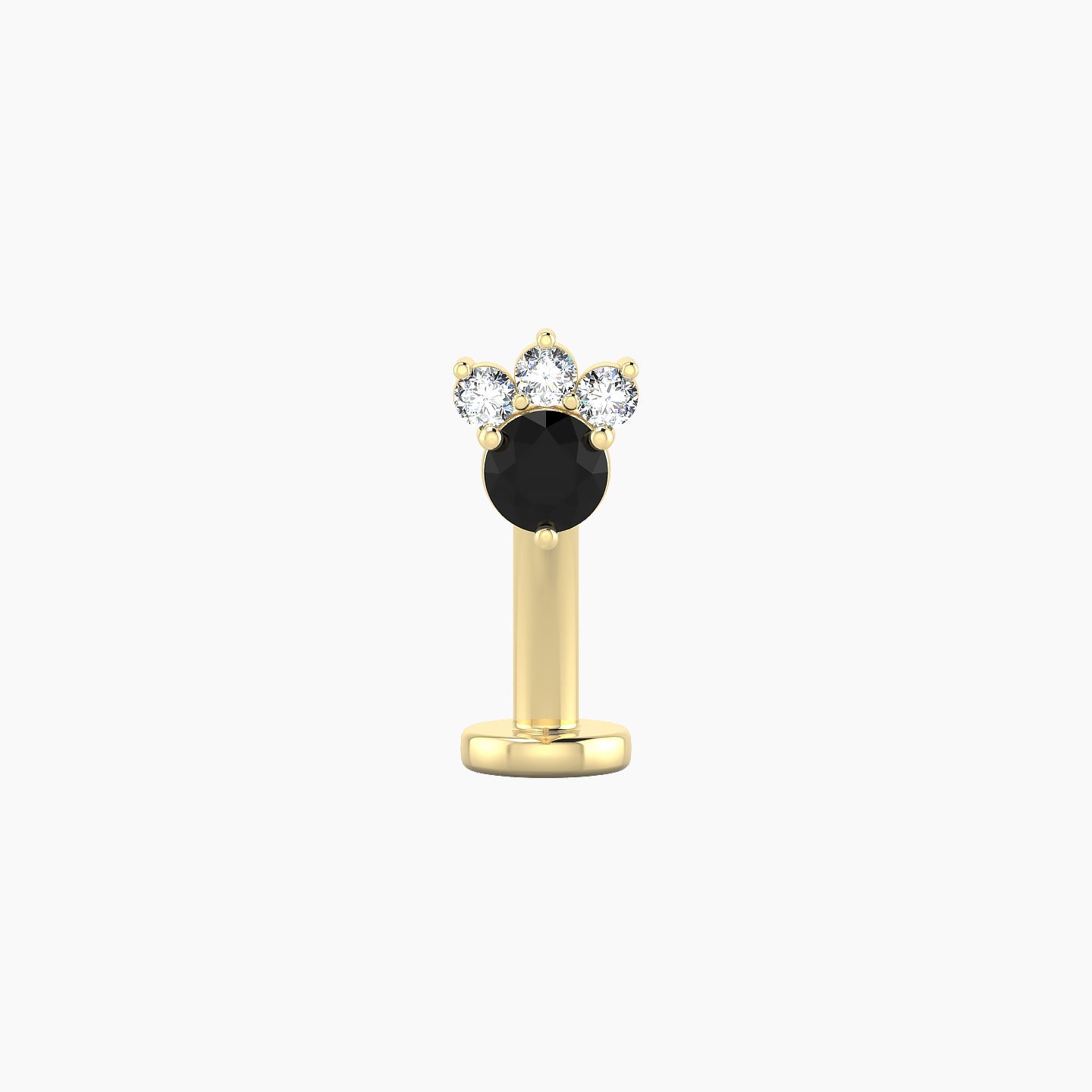 Sedna | 18k Yellow Gold 10 mm 5.5 mm Black Diamond & Diamond Floating Navel Piercing