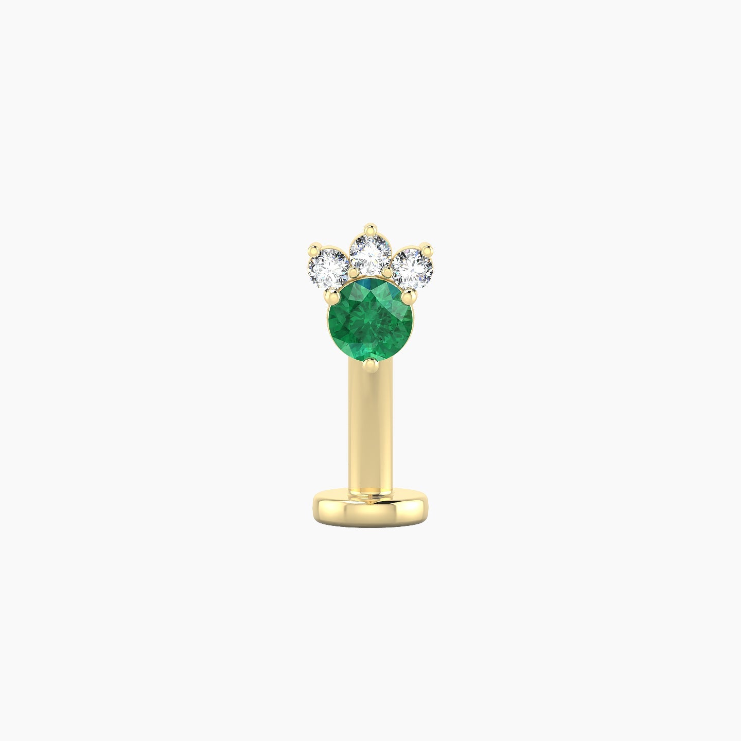 Sedna | 18k Yellow Gold 10 mm 5.5 mm Emerald & Diamond Floating Navel Piercing