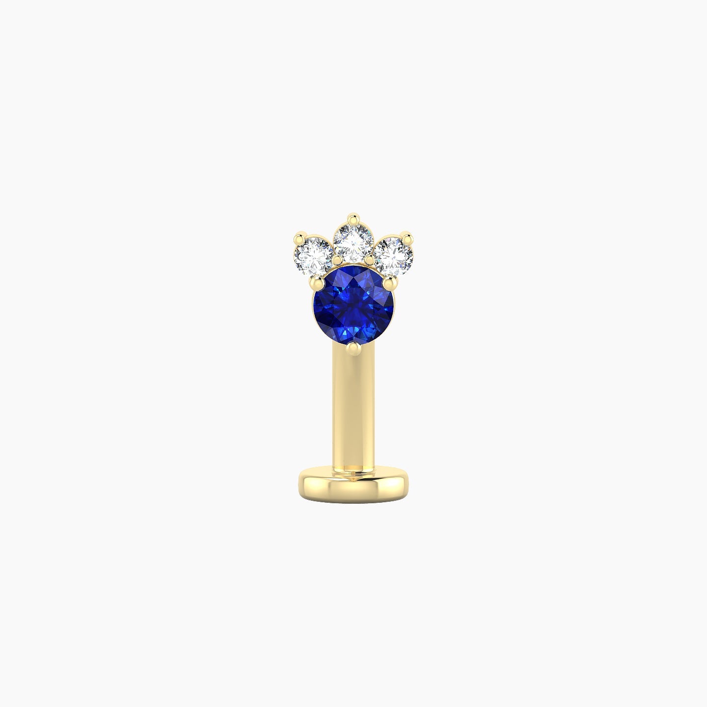 Sedna | 18k Yellow Gold 10 mm 5.5 mm Sapphire & Diamond Floating Navel Piercing