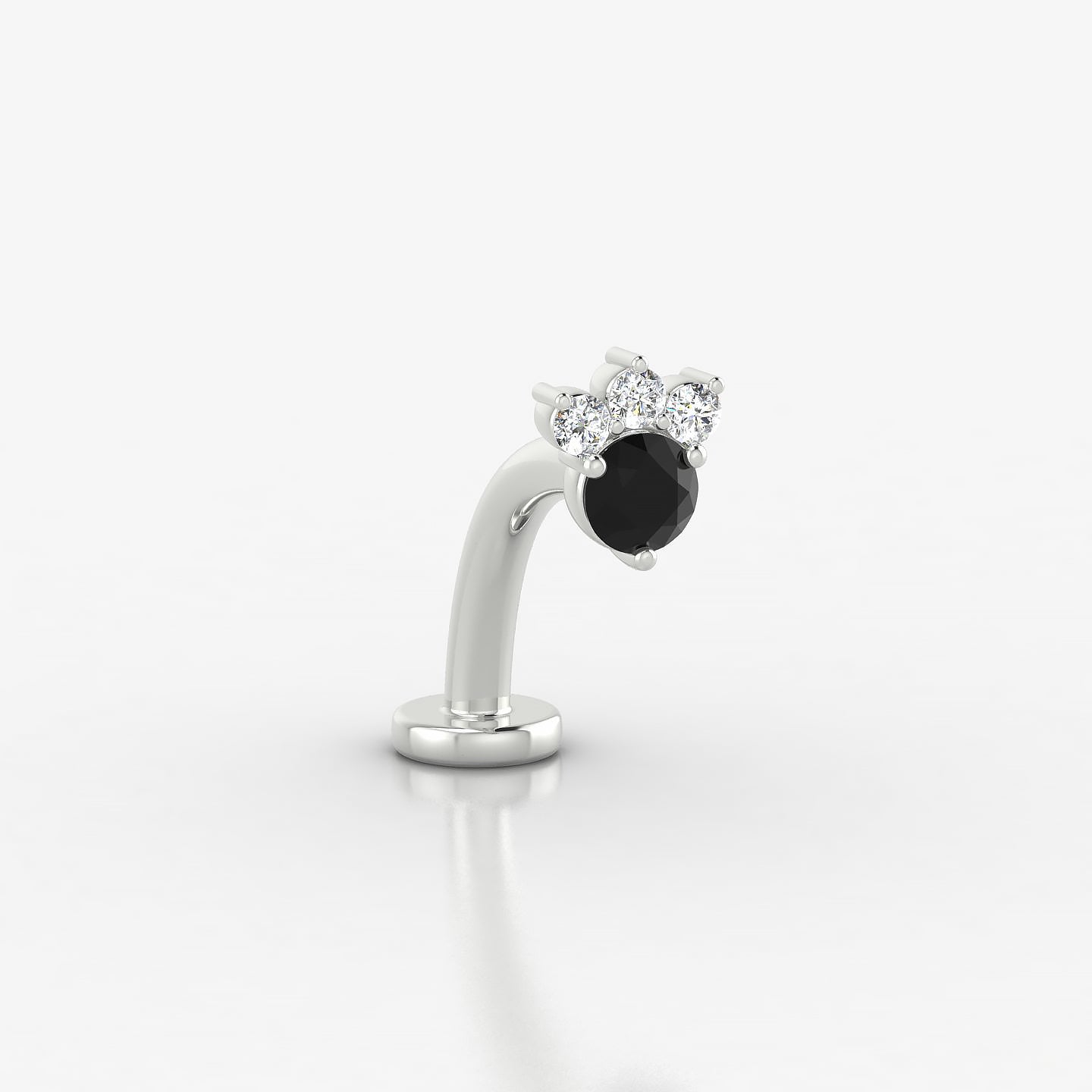 Sedna | 18k White Gold 10 mm 5.5 mm Black Diamond & Diamond Floating Navel Piercing