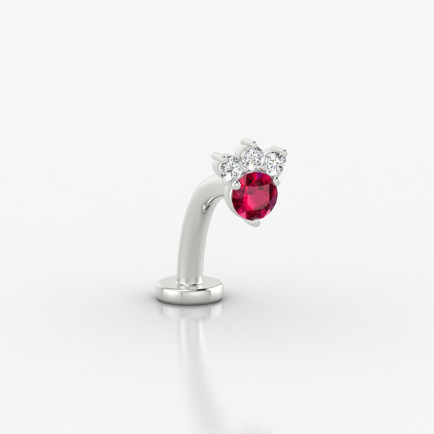 Sedna | 18k White Gold 10 mm 5.5 mm Ruby & Diamond Floating Navel Piercing