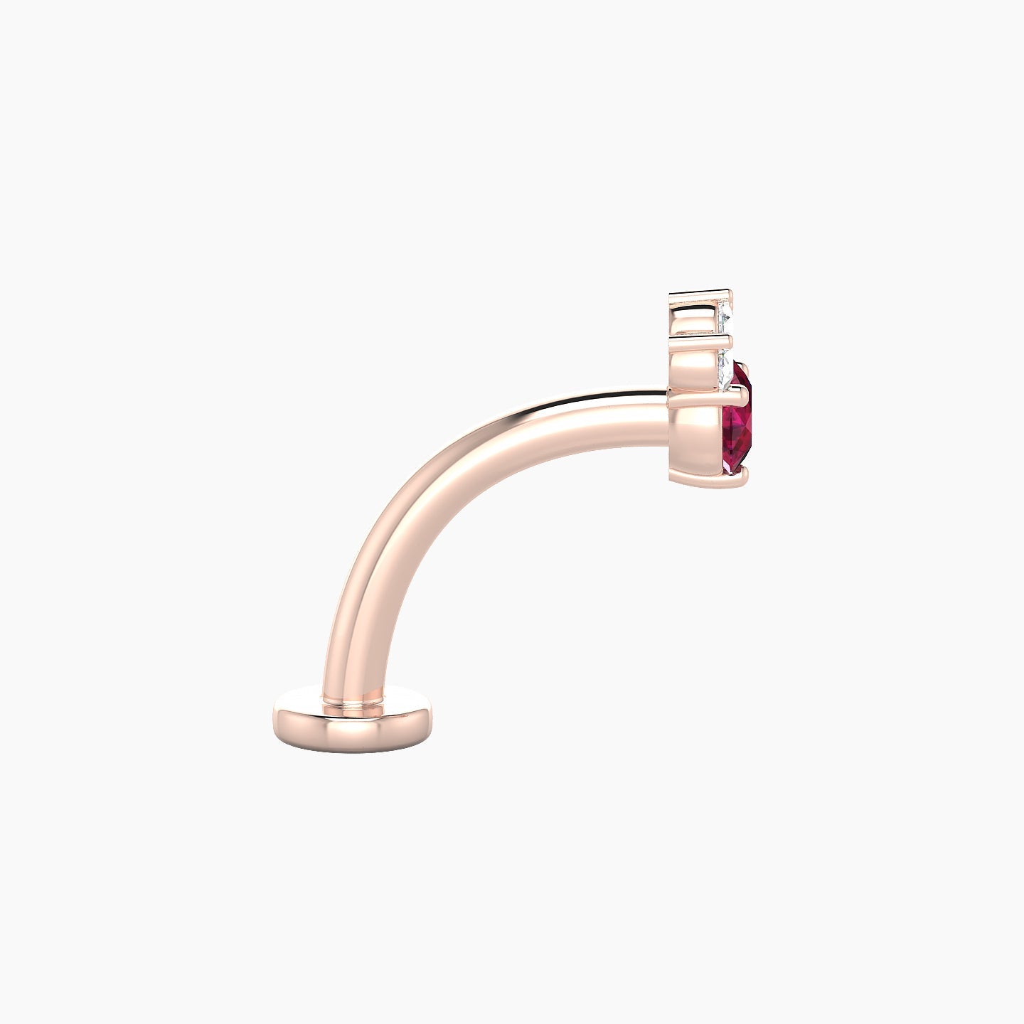 Sedna | 18k Rose Gold 10 mm 5.5 mm Ruby & Diamond Floating Navel Piercing