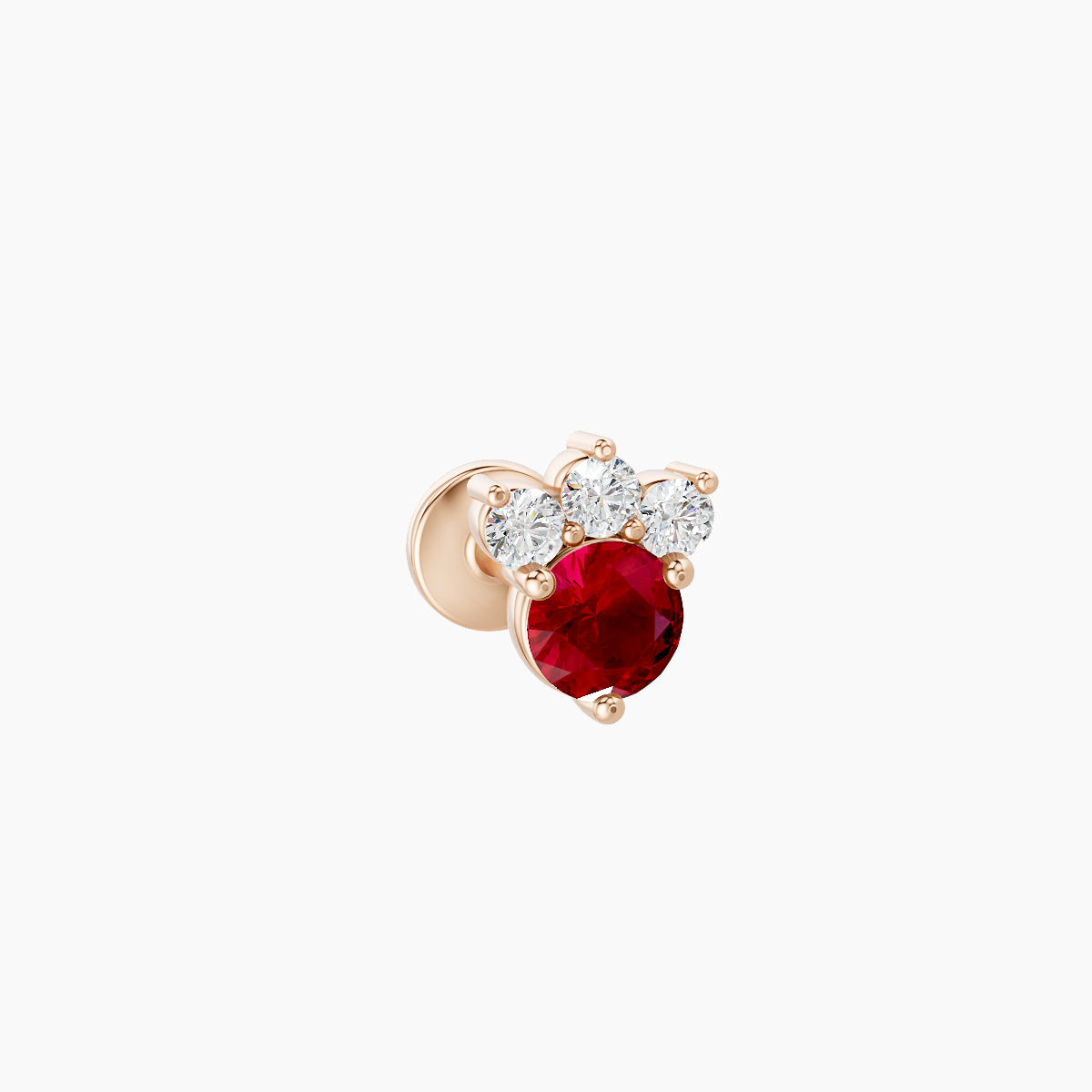 Sedna | 18k Rose Gold 5 mm 5.5 mm Ruby & Diamond Nose Piercing
