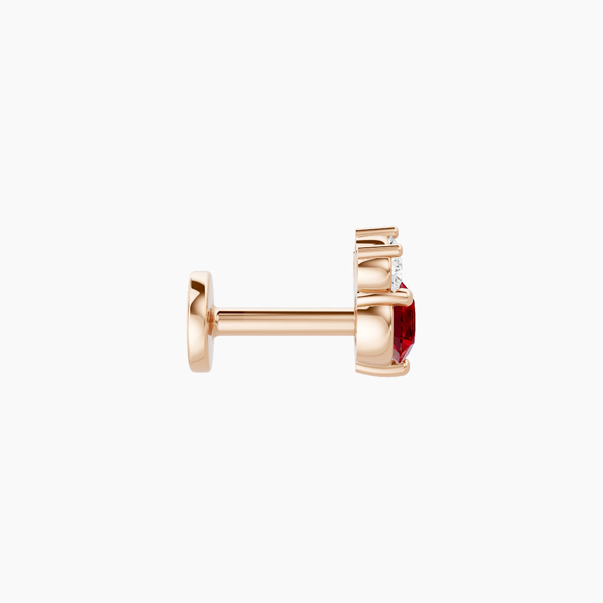 Sedna | 18k Rose Gold 5 mm 5.5 mm Ruby & Diamond Nose Piercing