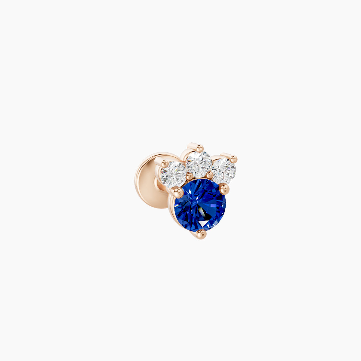 Sedna | 18k Rose Gold 5 mm 5.5 mm Sapphire & Diamond Nose Piercing