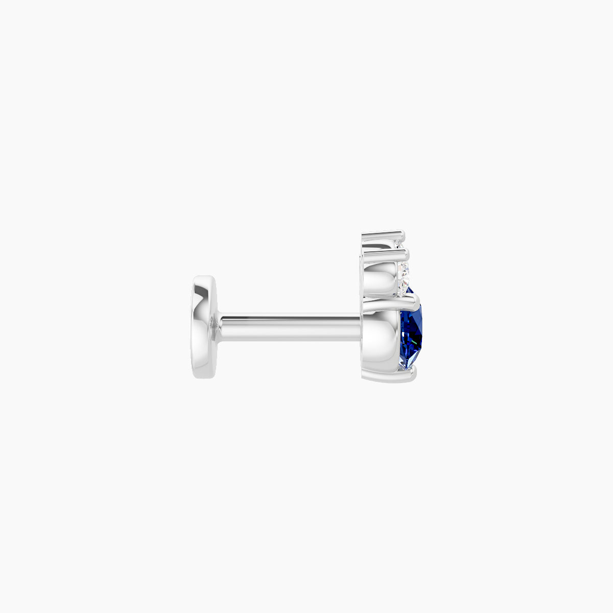 Sedna | 18k White Gold 5 mm 5.5 mm Sapphire & Diamond Nose Piercing