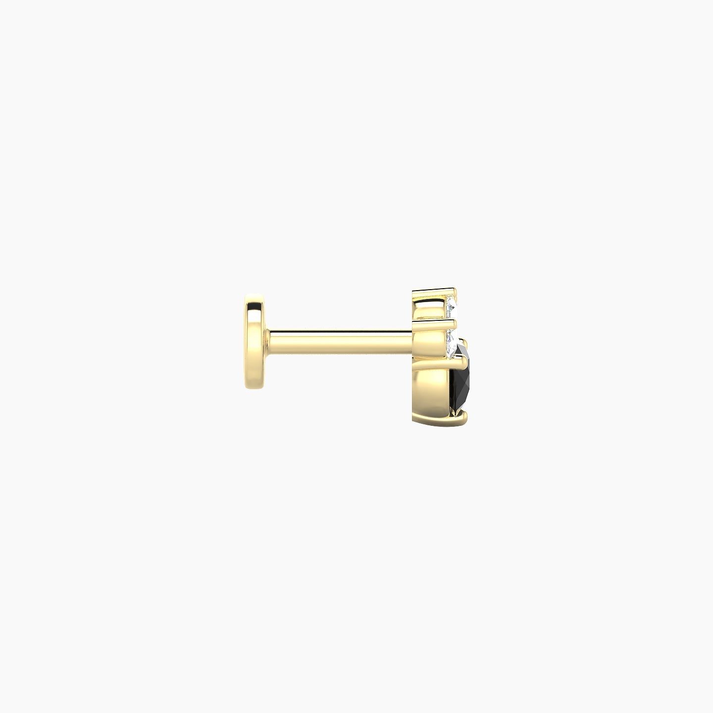Sedna | 18k Yellow Gold 5 mm 5.5 mm Black Diamond & Diamond Nose Piercing