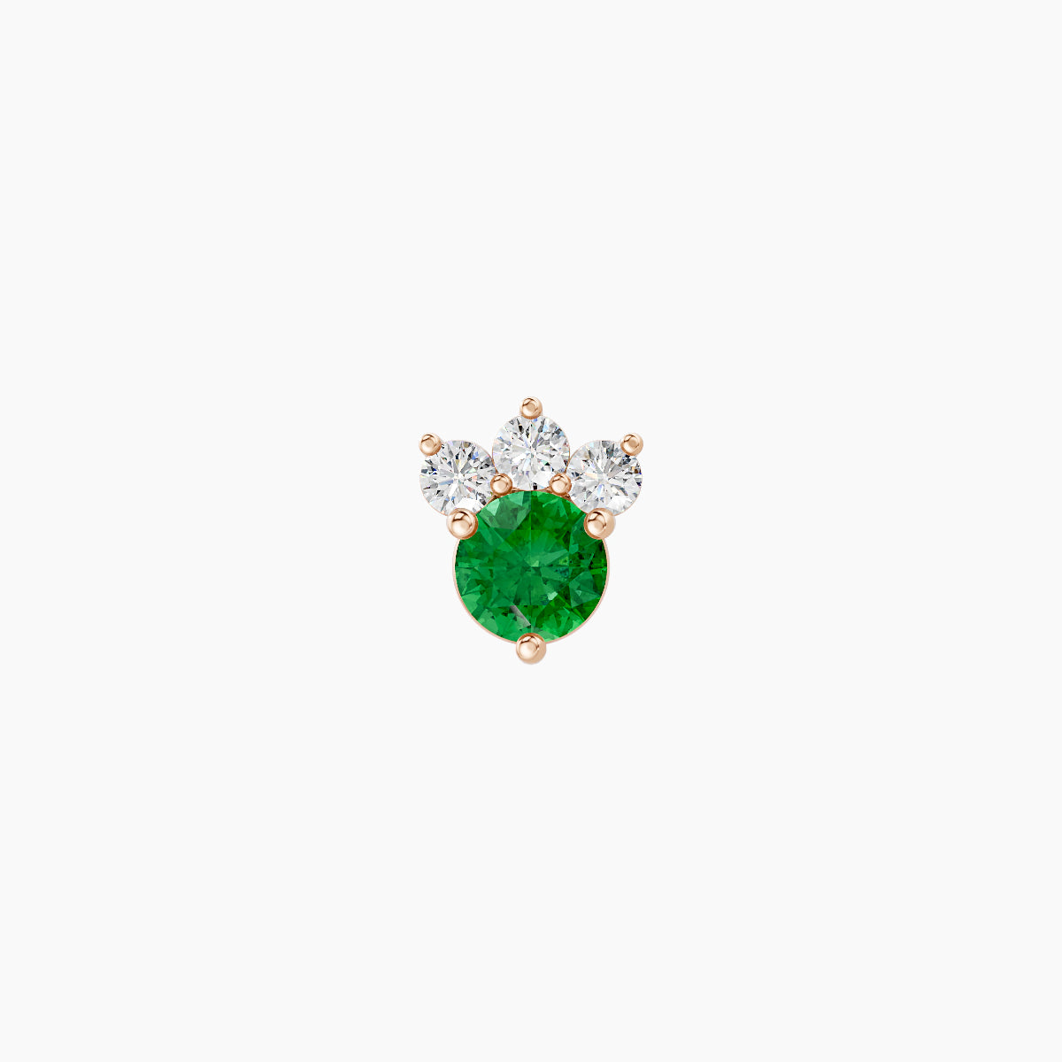 Sedna | 18k Rose Gold 5 mm 5.5 mm Emerald & Diamond Piercing