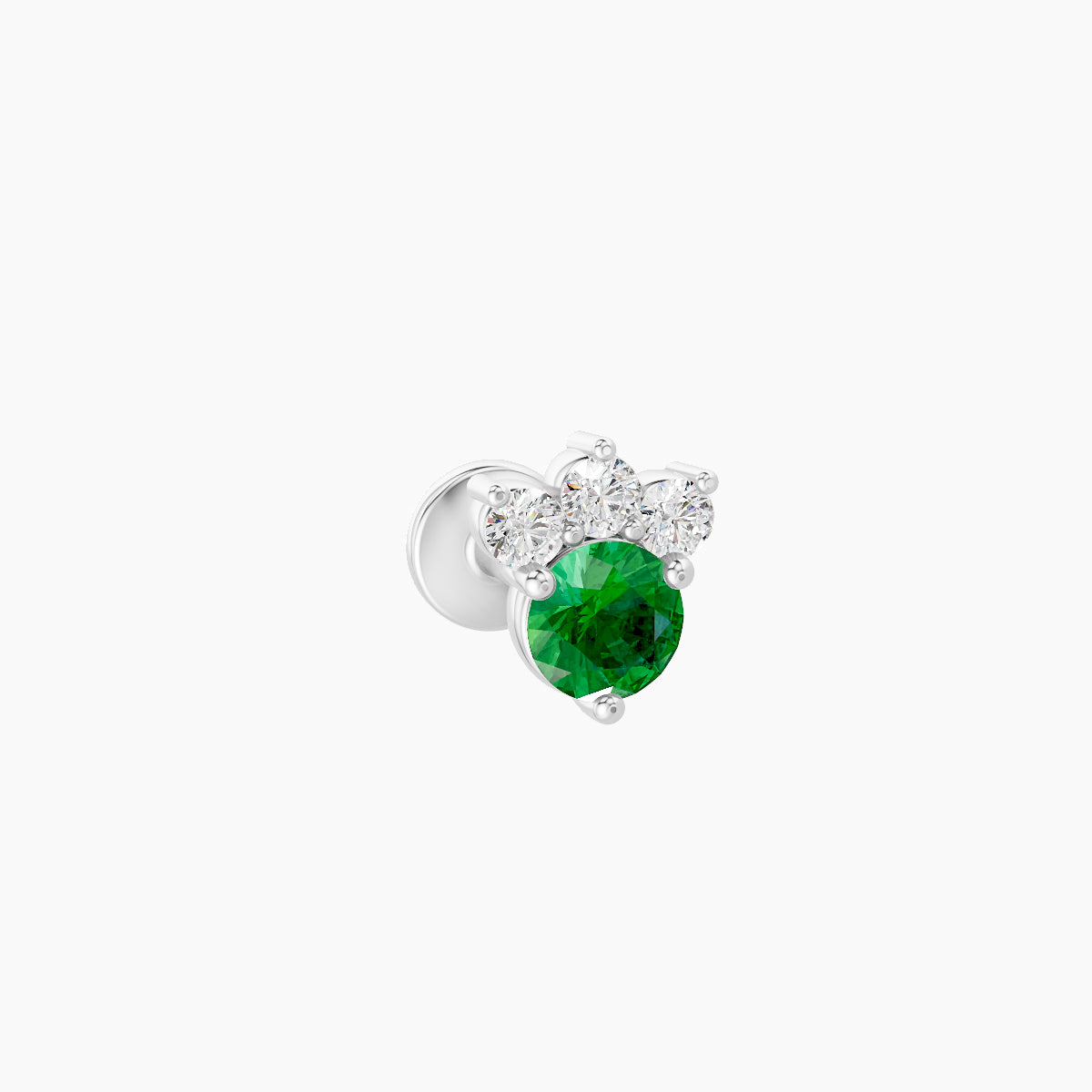 Sedna | 18k White Gold 5 mm 5.5 mm Emerald & Diamond Piercing