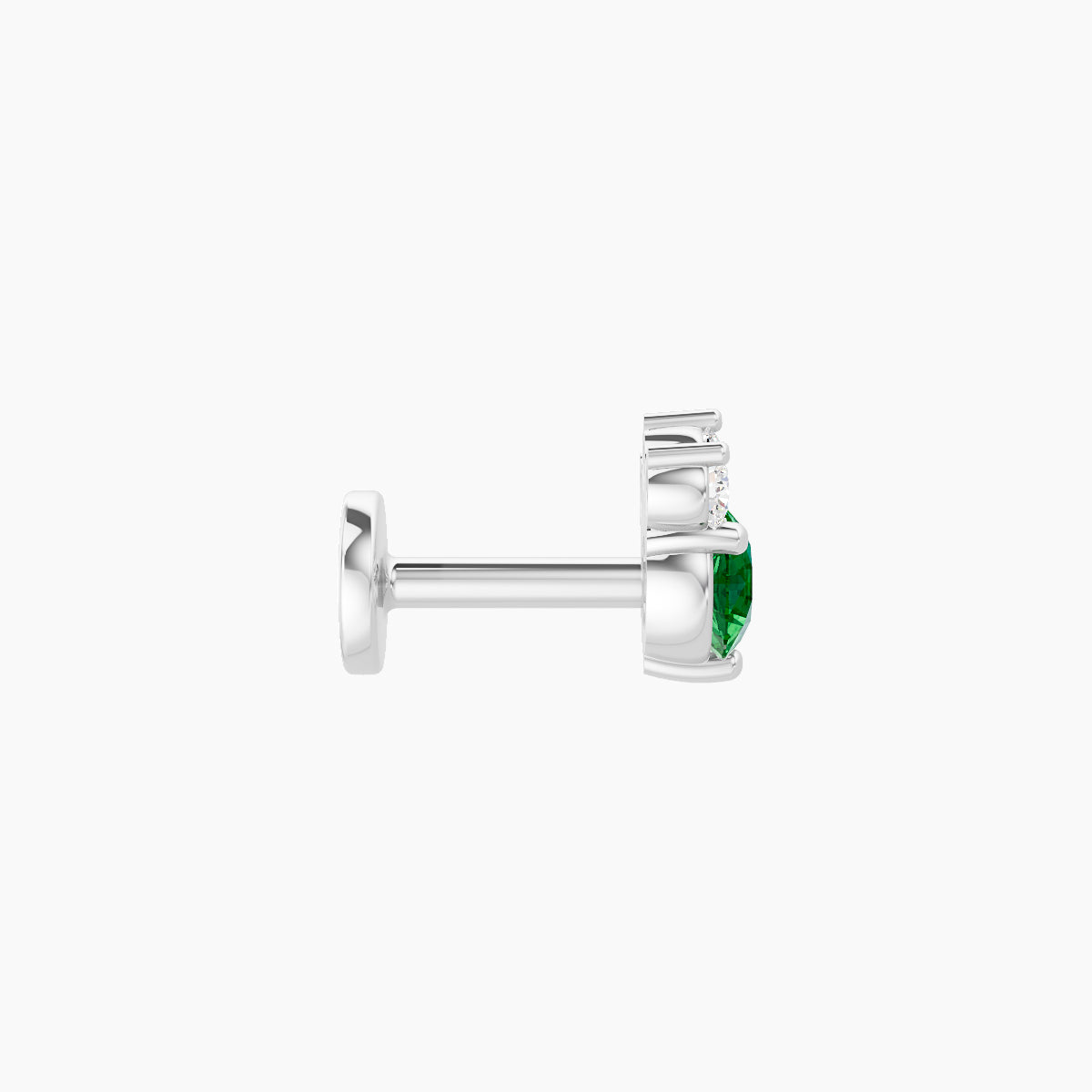 Sedna | 18k White Gold 5 mm 5.5 mm Emerald & Diamond Piercing