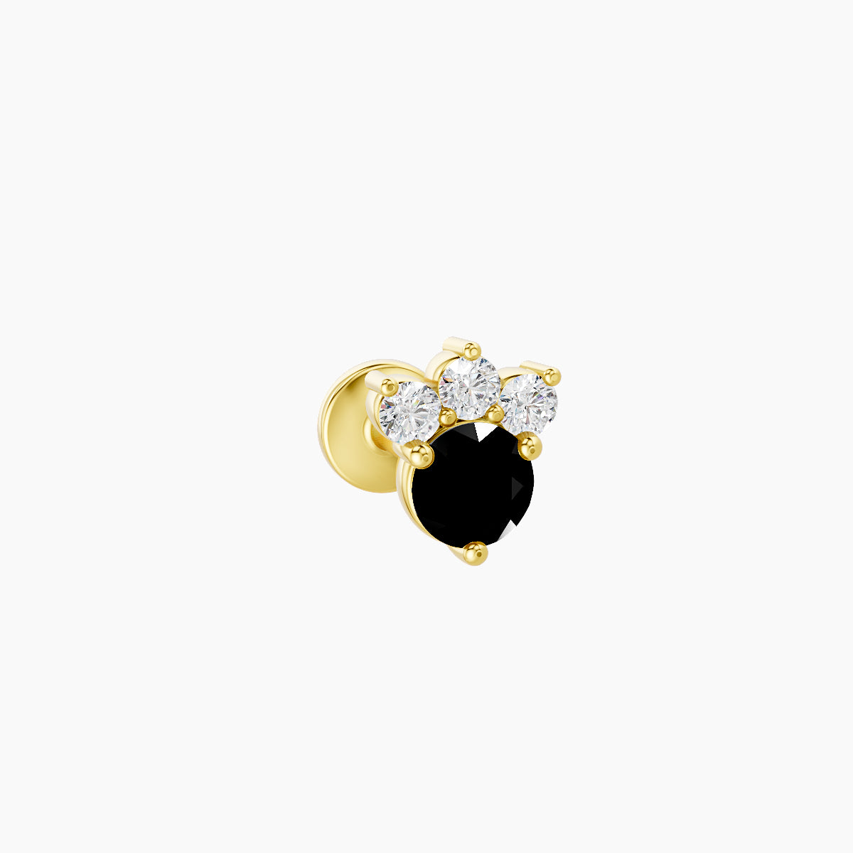 Sedna | 18k Yellow Gold 5 mm 5.5 mm Black Diamond & Diamond Piercing