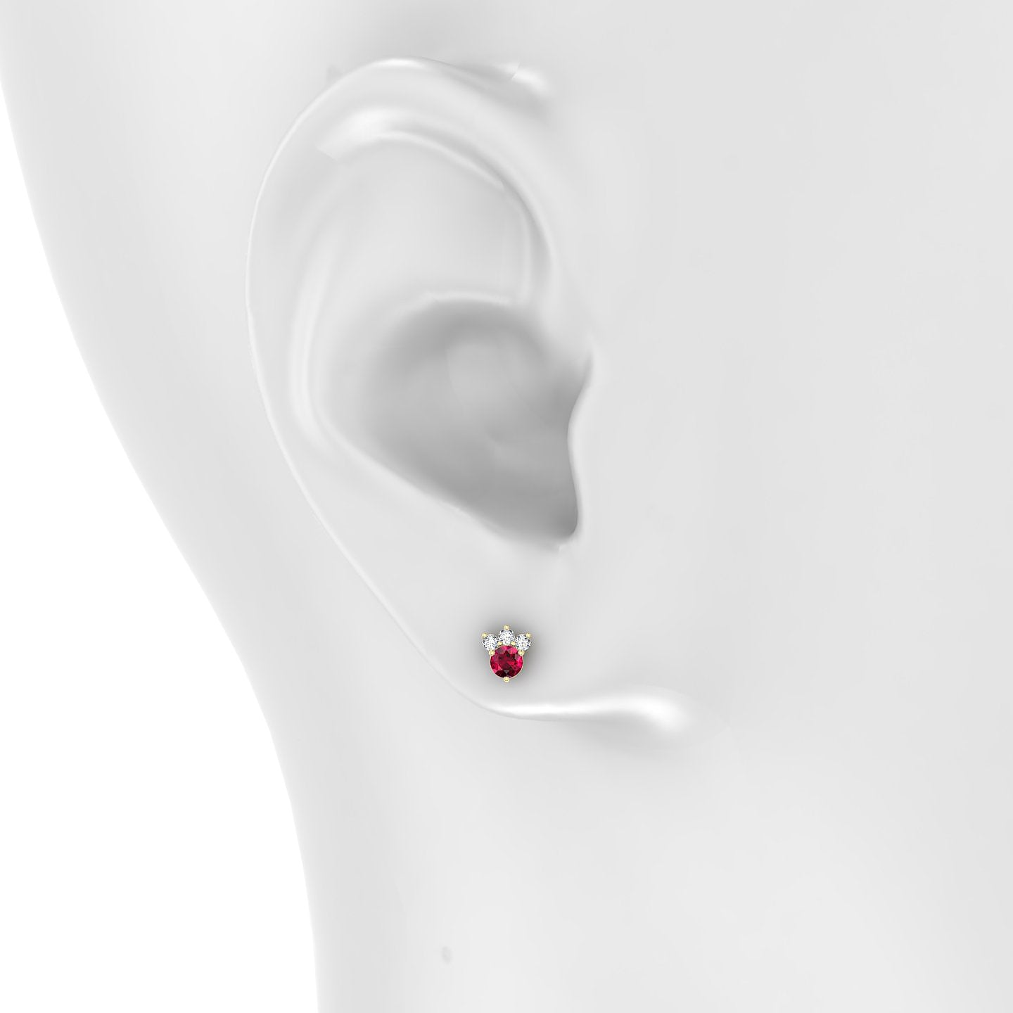 Sedna | 18k Yellow Gold 5 mm 5.5 mm Ruby & Diamond Piercing