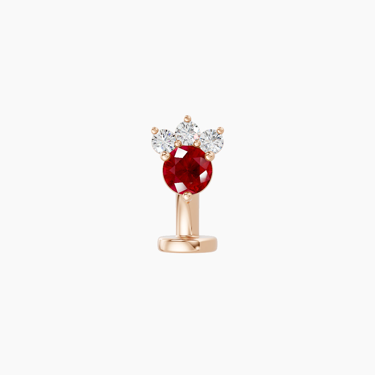 Sedna | 18k Rose Gold 6 mm 5.5 mm Ruby & Diamond Floating Navel Piercing