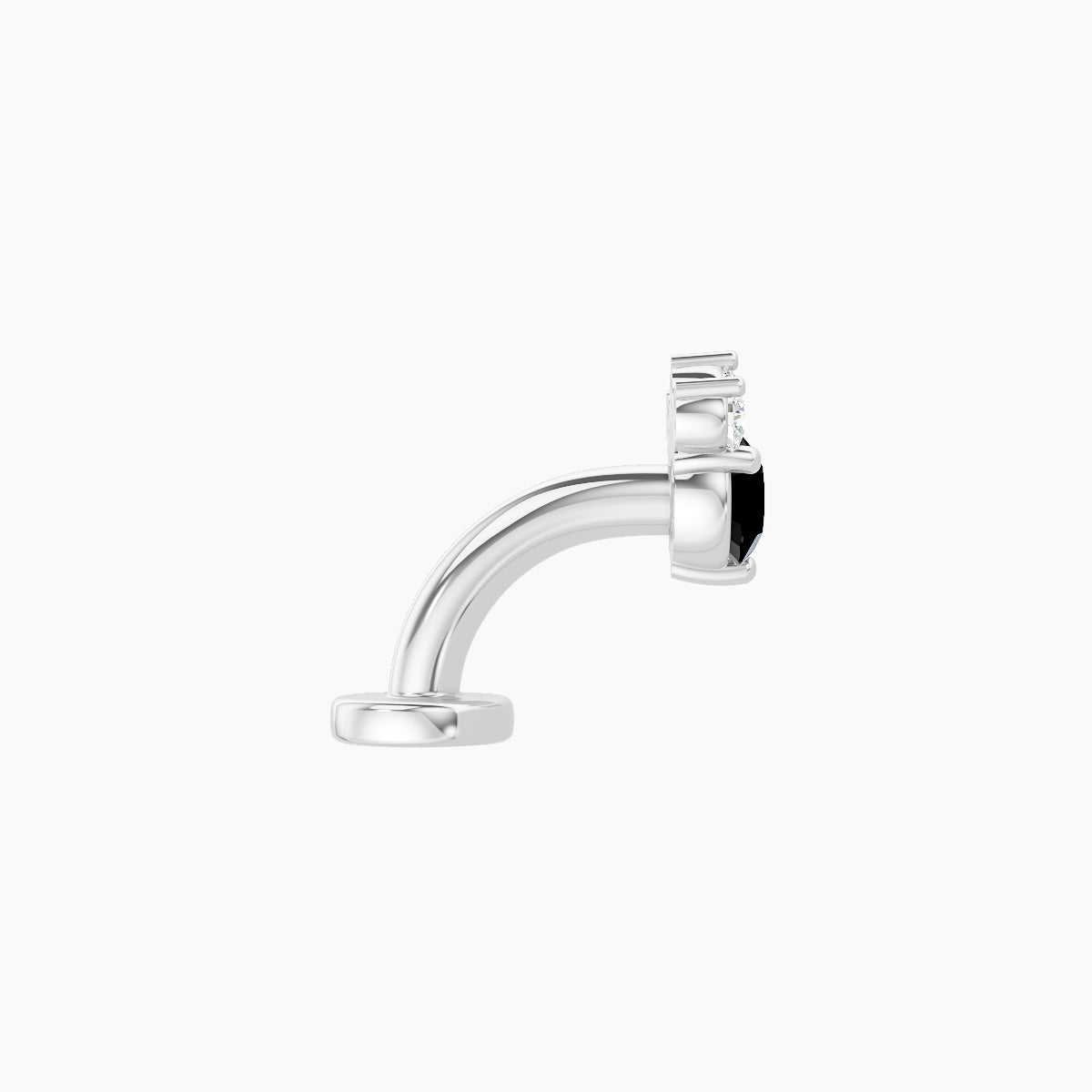 Sedna | 18k White Gold 6 mm 5.5 mm Black Diamond & Diamond Floating Navel Piercing