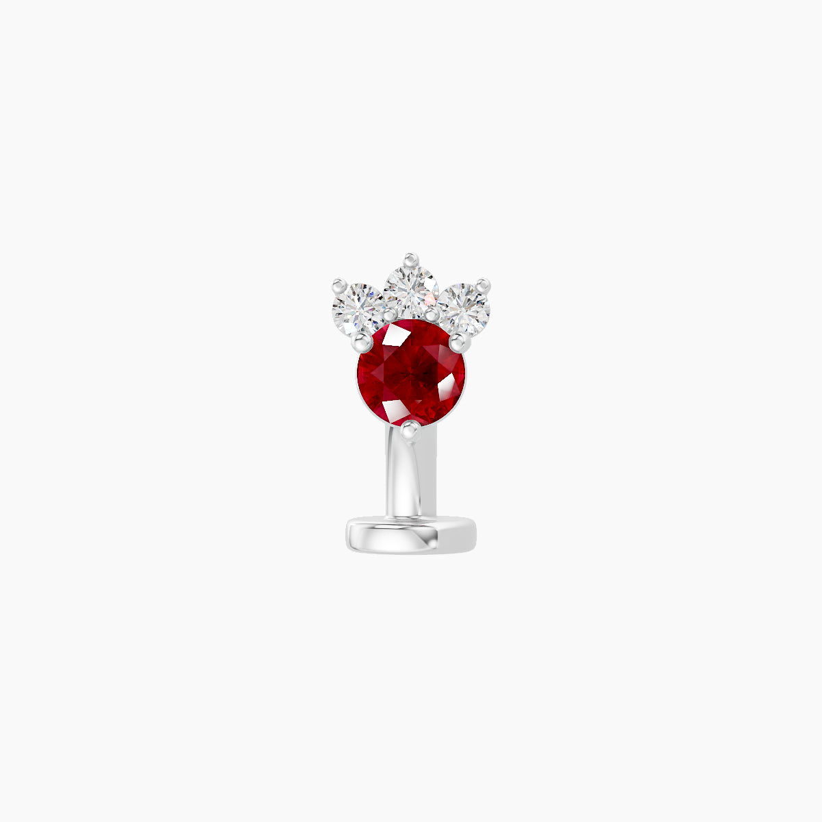 Sedna | 18k White Gold 6 mm 5.5 mm Ruby & Diamond Floating Navel Piercing