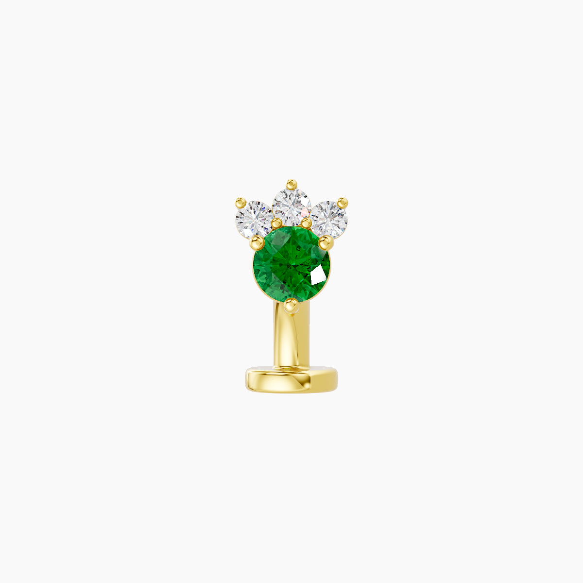 Sedna | 18k Yellow Gold 6 mm 5.5 mm Emerald & Diamond Floating Navel Piercing