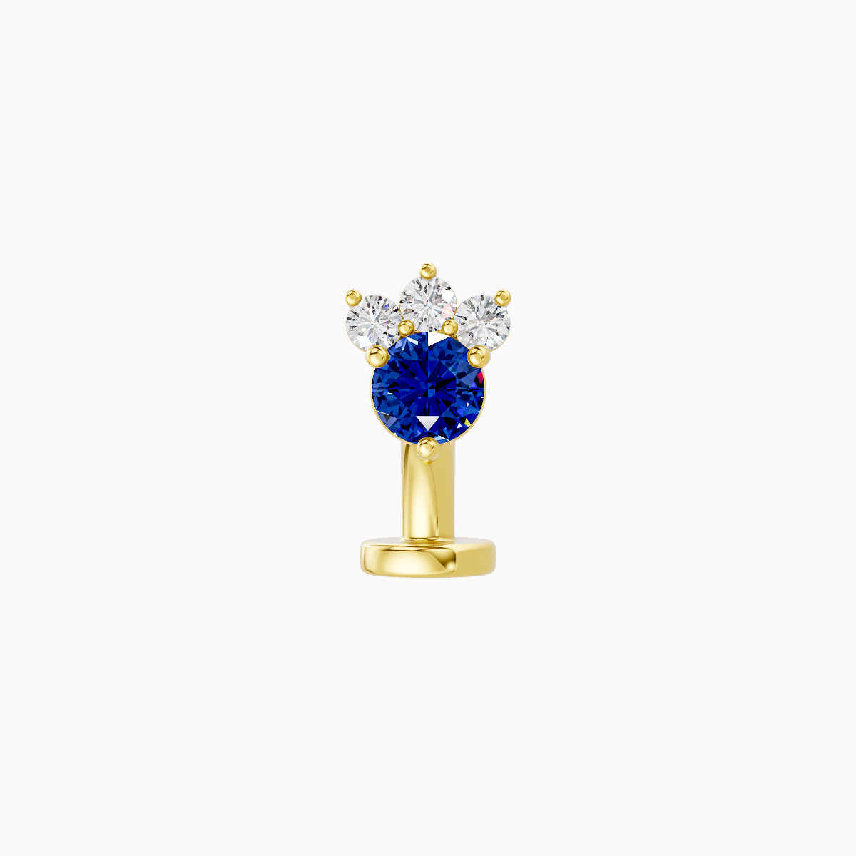 Sedna | 18k Yellow Gold 6 mm 5.5 mm Sapphire & Diamond Floating Navel Piercing