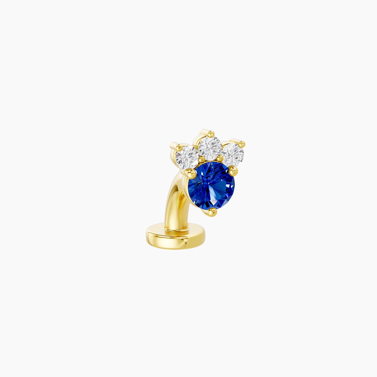 Sedna | 18k Yellow Gold 6 mm 5.5 mm Sapphire & Diamond Floating Navel Piercing