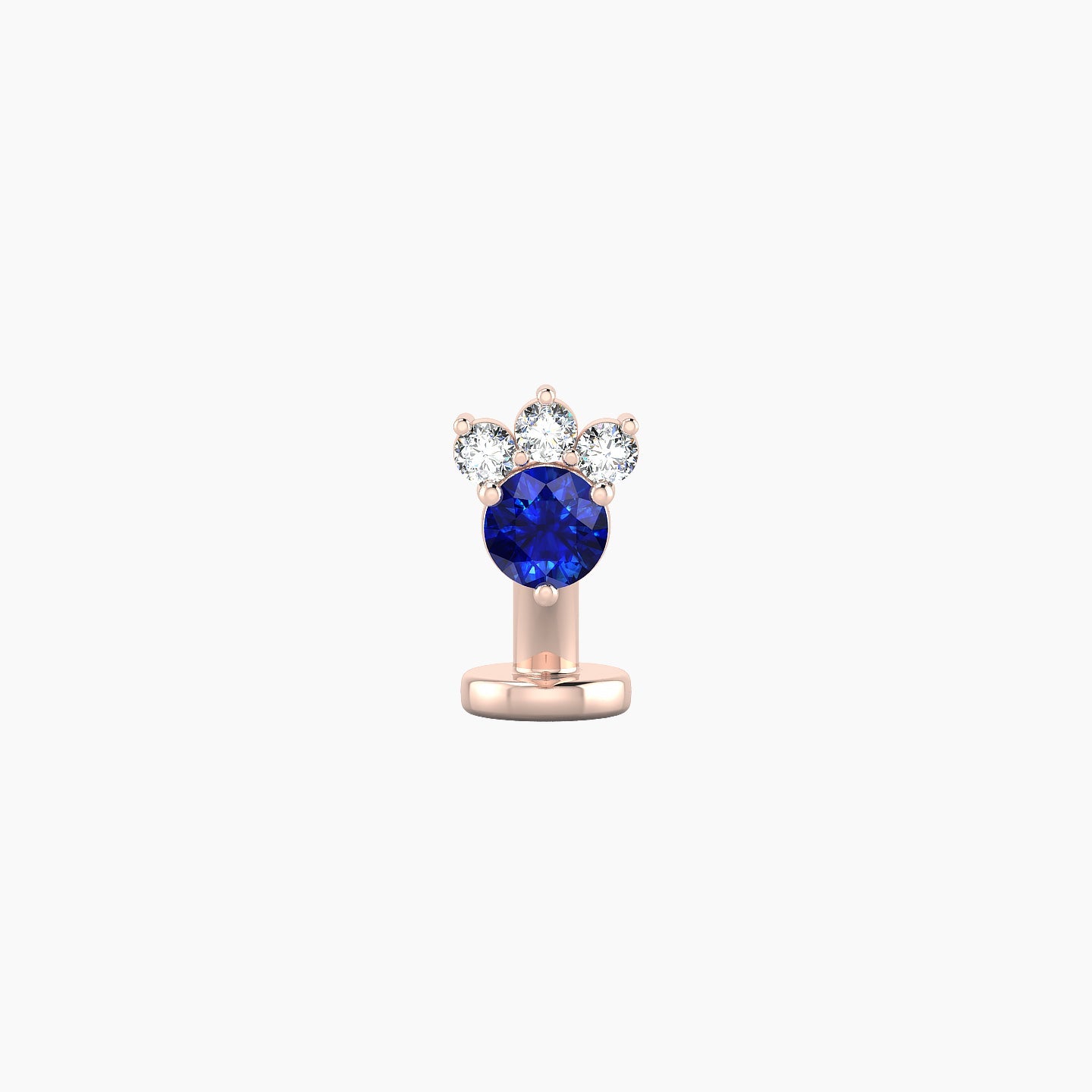Sedna | 18k Rose Gold 6 mm 5.5 mm Sapphire & Diamond Floating Navel Piercing