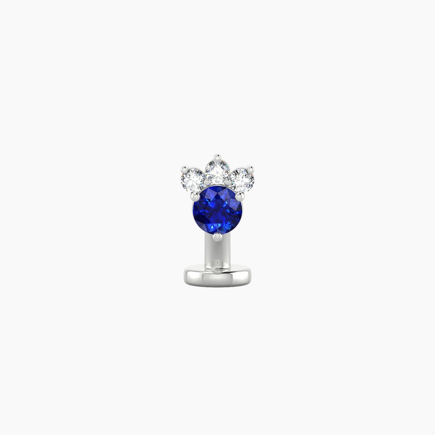 Sedna | 18k White Gold 6 mm 5.5 mm Sapphire & Diamond Floating Navel Piercing