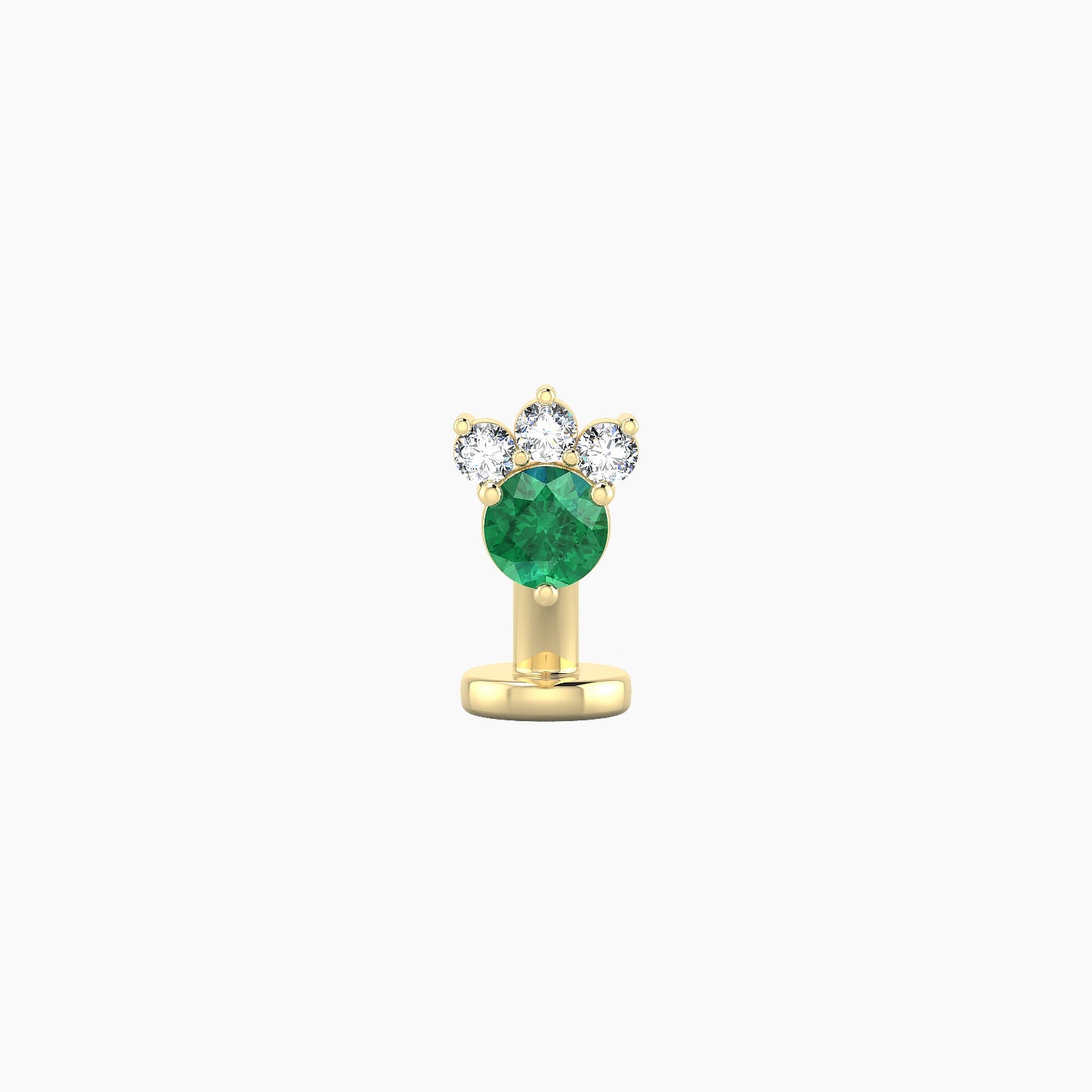 Sedna | 18k Yellow Gold 6 mm 5.5 mm Emerald & Diamond Floating Navel Piercing