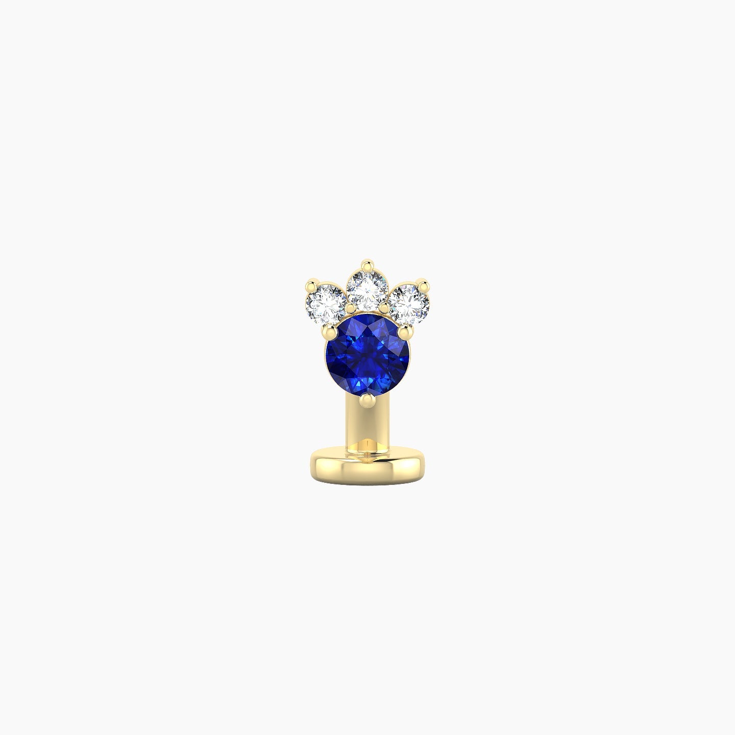 Sedna | 18k Yellow Gold 6 mm 5.5 mm Sapphire & Diamond Floating Navel Piercing