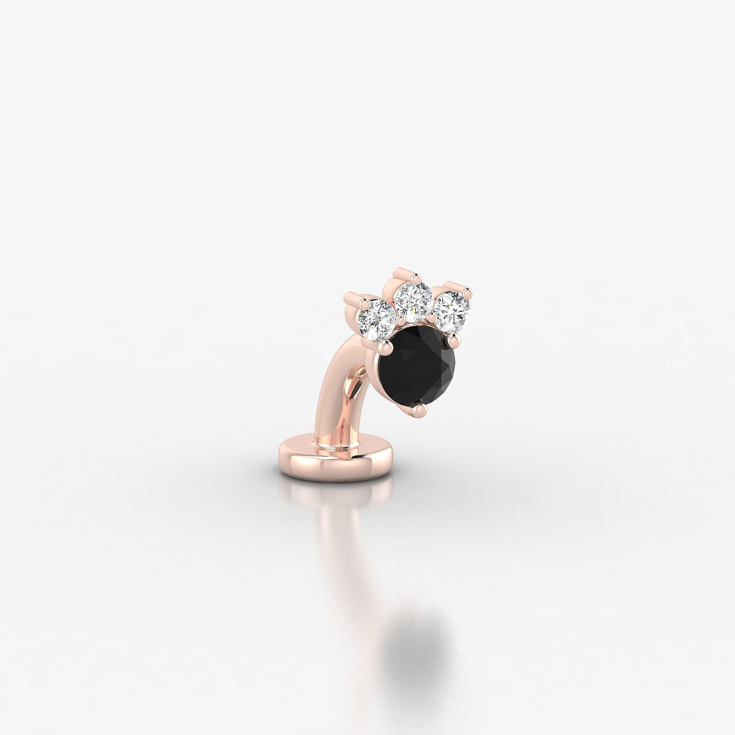 Sedna | 18k Rose Gold 6 mm 5.5 mm Black Diamond & Diamond Floating Navel Piercing