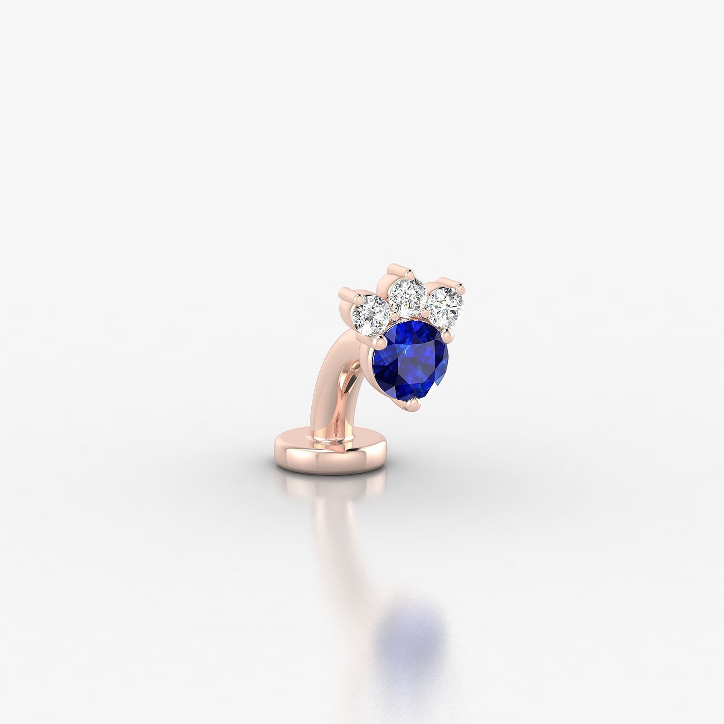 Sedna | 18k Rose Gold 6 mm 5.5 mm Sapphire & Diamond Floating Navel Piercing