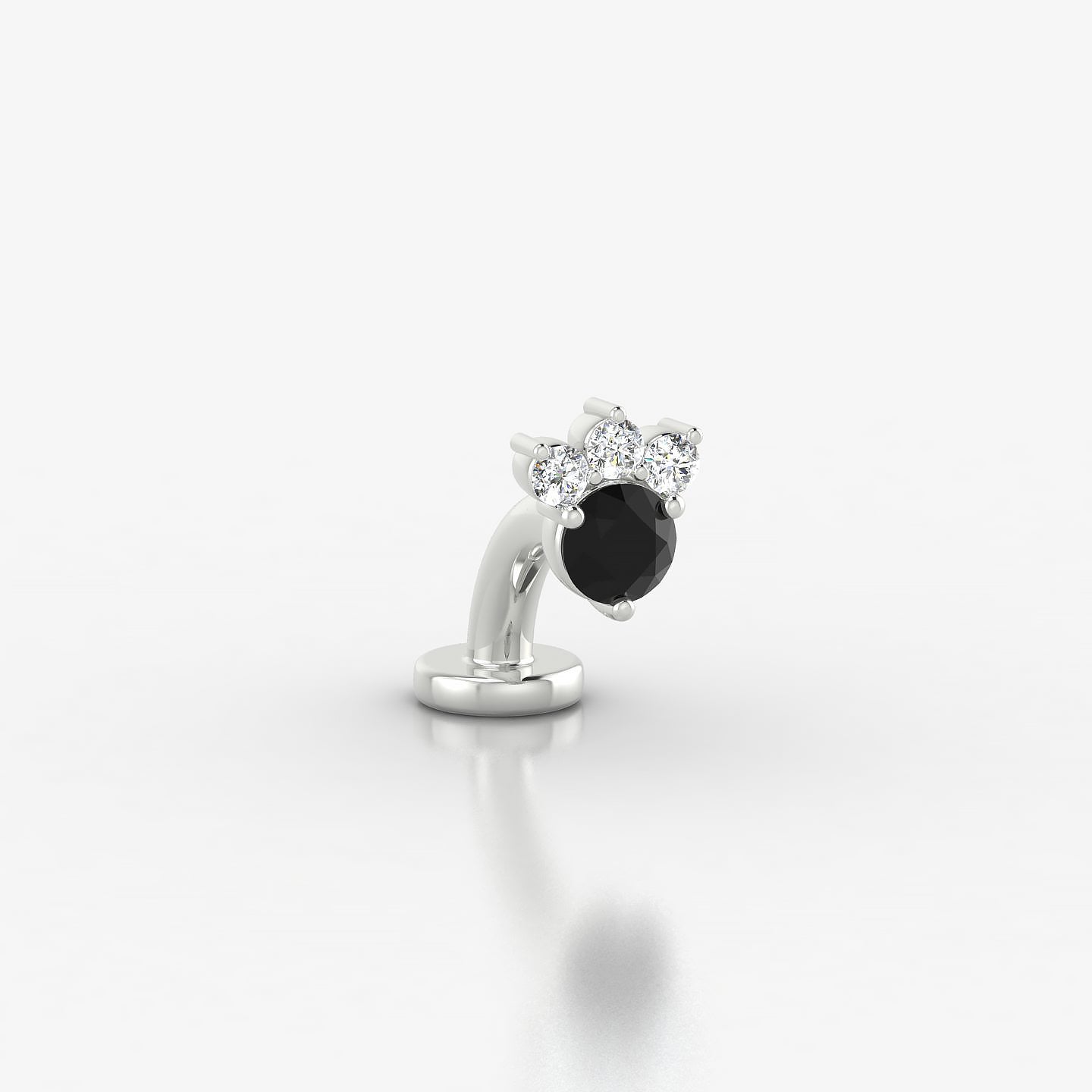 Sedna | 18k White Gold 6 mm 5.5 mm Black Diamond & Diamond Floating Navel Piercing