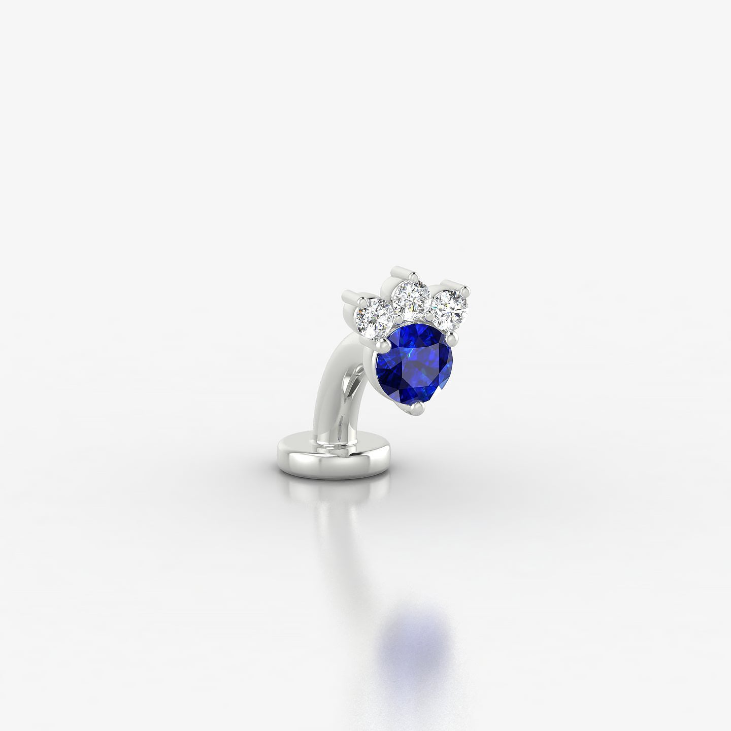 Sedna | 18k White Gold 6 mm 5.5 mm Sapphire & Diamond Floating Navel Piercing
