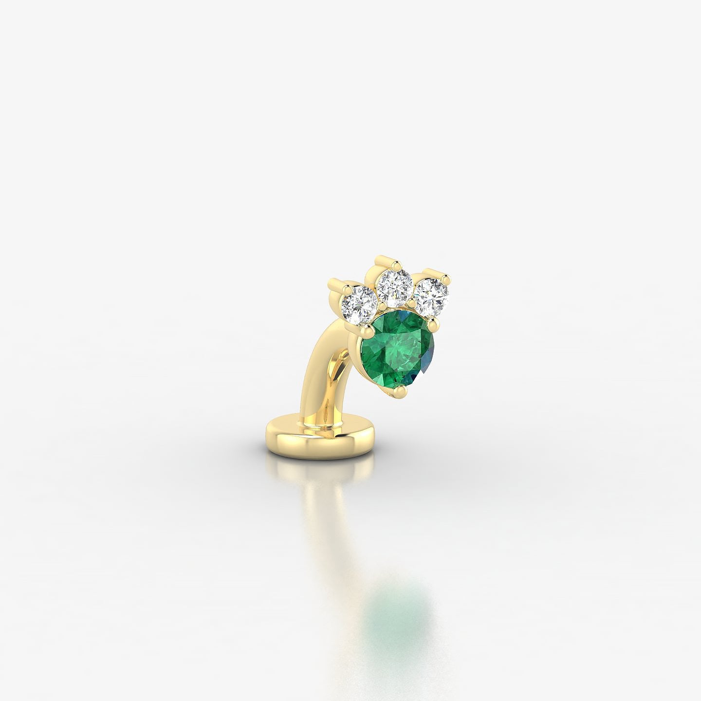 Sedna | 18k Yellow Gold 6 mm 5.5 mm Emerald & Diamond Floating Navel Piercing