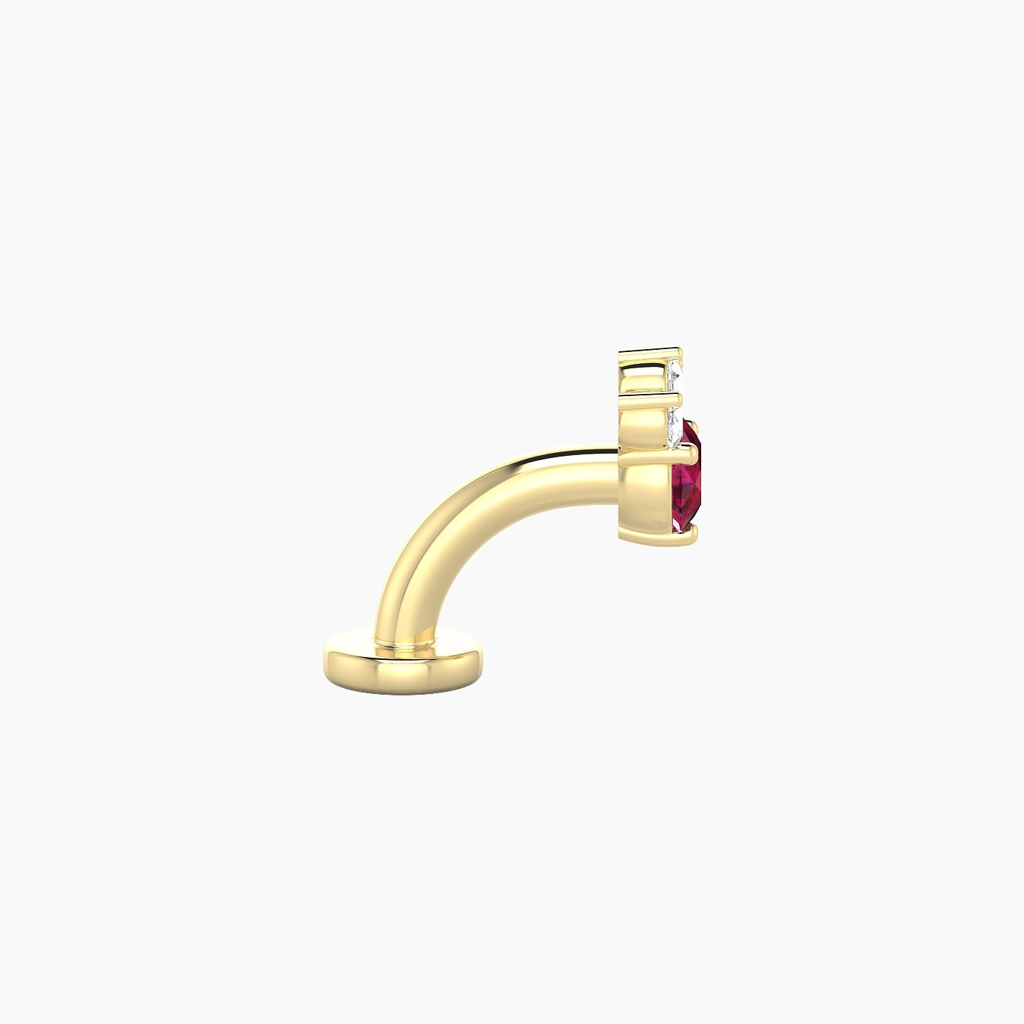 Sedna | 18k Yellow Gold 6 mm 5.5 mm Ruby & Diamond Floating Navel Piercing