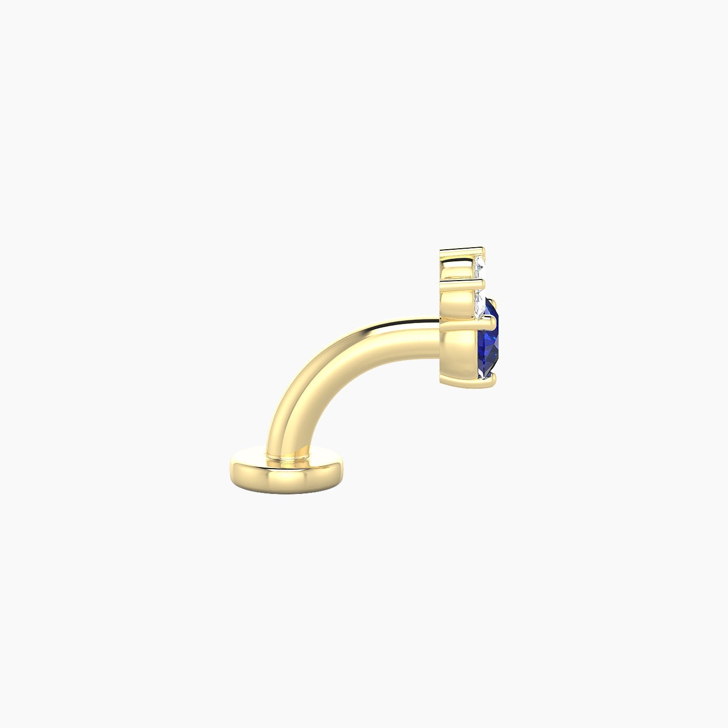 Sedna | 18k Yellow Gold 6 mm 5.5 mm Sapphire & Diamond Floating Navel Piercing