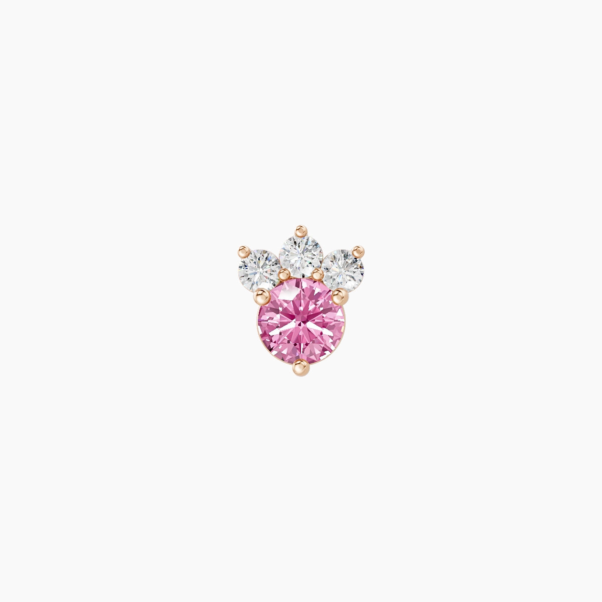 Sedna | 18k Rose Gold 6.5 mm 5.5 mm Pink Sapphire & Diamond Nose Piercing